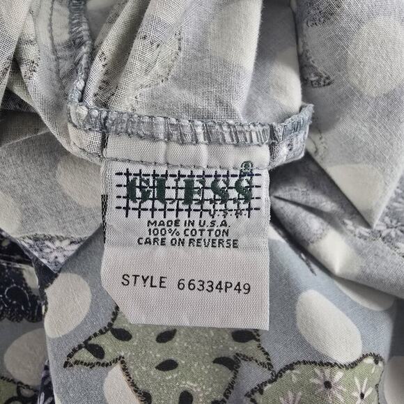 Guess Blue Fish Polka Dot Button Up VTG Shirt Med USA Travel Camp Vacation Retro - Picture 7 of 8